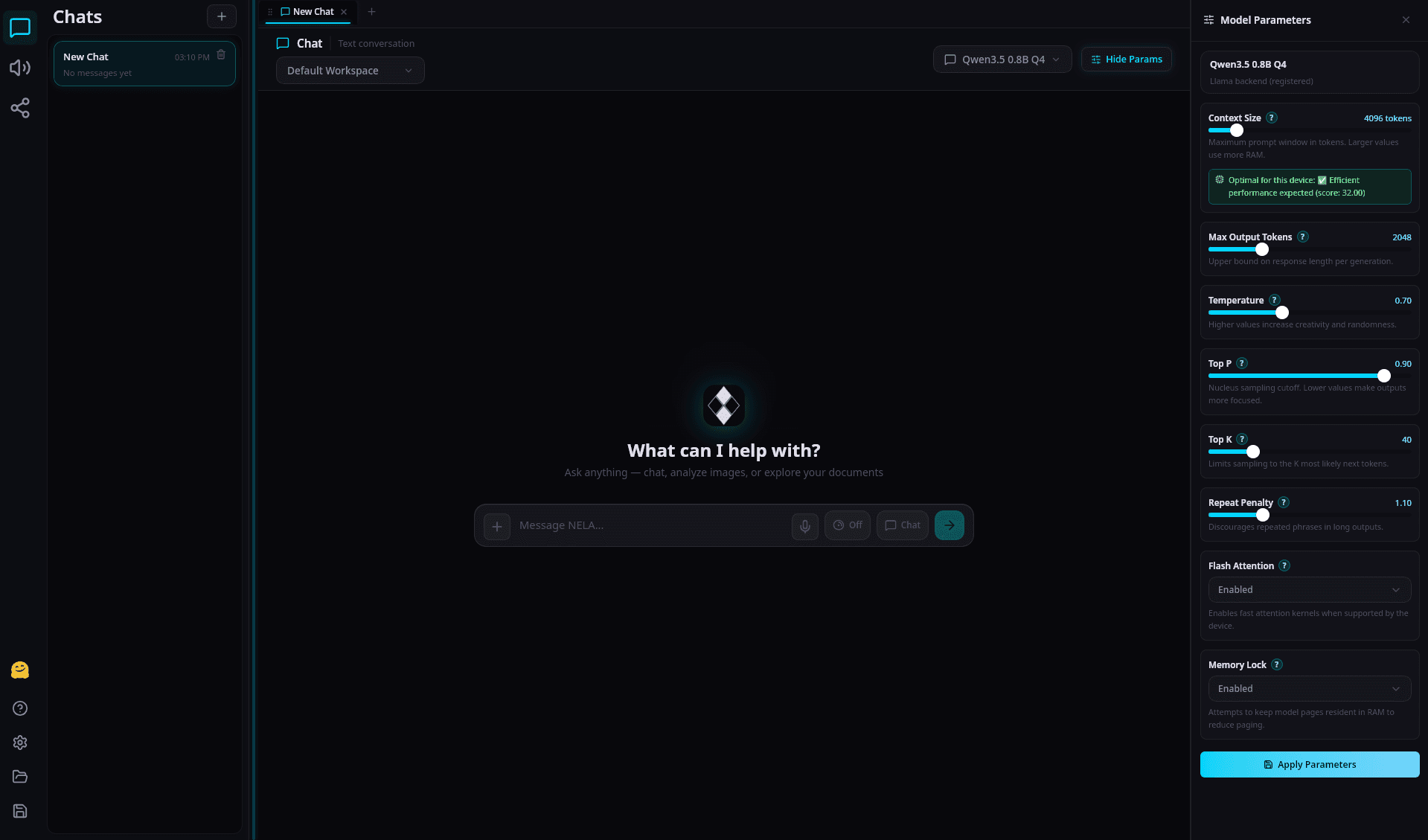 NELA desktop interface preview